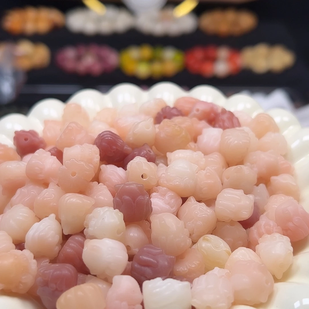 手串菩提根/象牙果卡12粉色凤九30颗