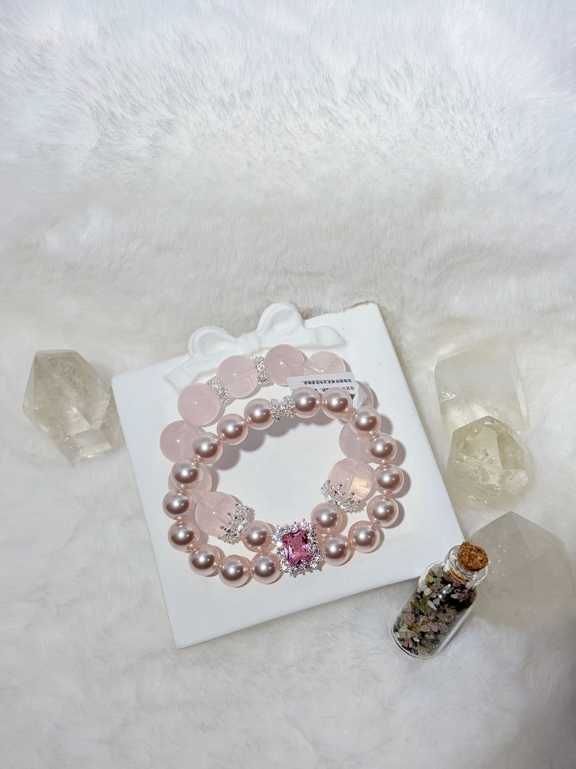 88原创设计星光粉diy手串