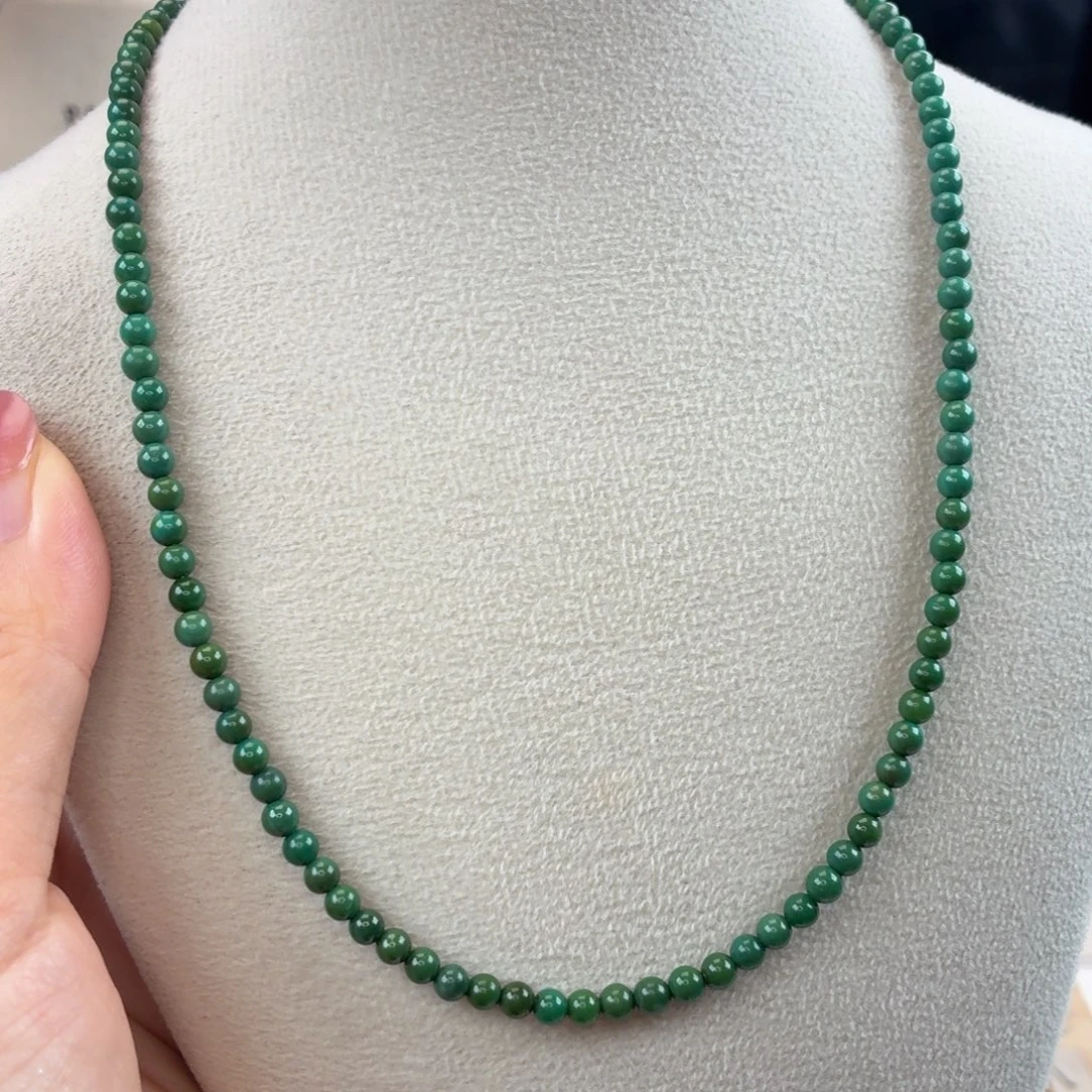 绿松石银S925镀金镶嵌颈饰