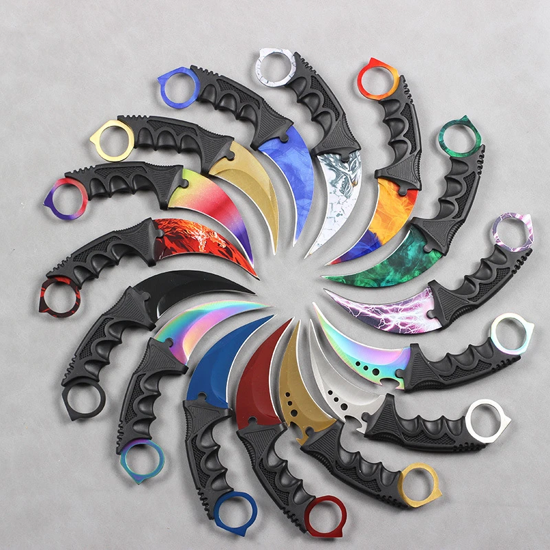 现货CSGO爪刀3D图案爪子刀弯刀户外刀具游戏玩具爪刀