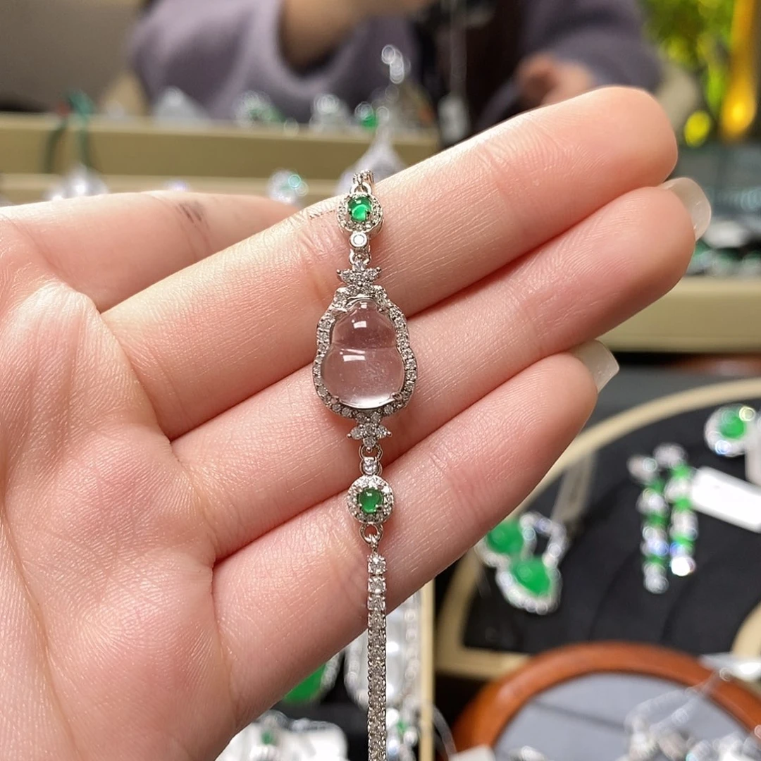 石英质玉颈饰银S925镶嵌小*琳@@00059