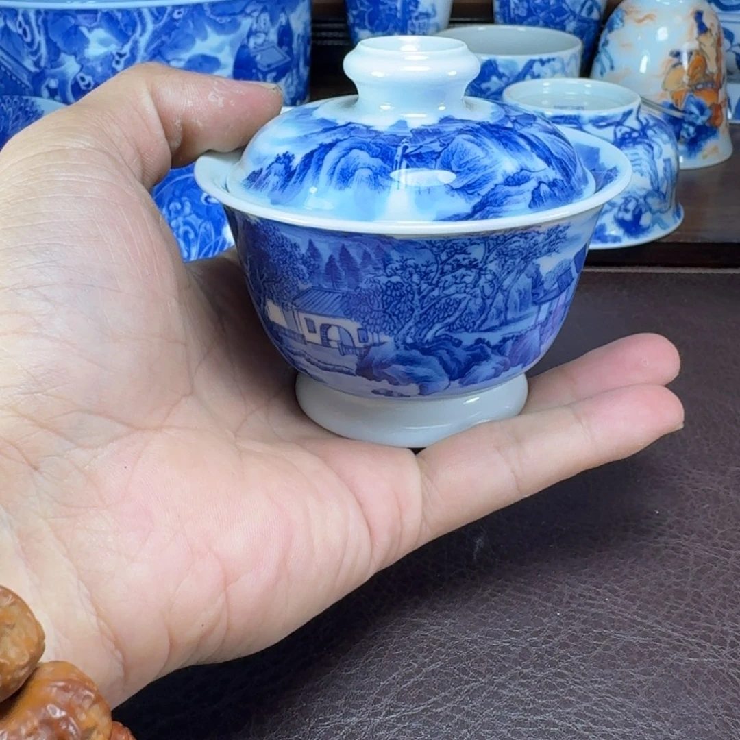 丽***亮瓷片当代景德镇陶瓷手绘茶具