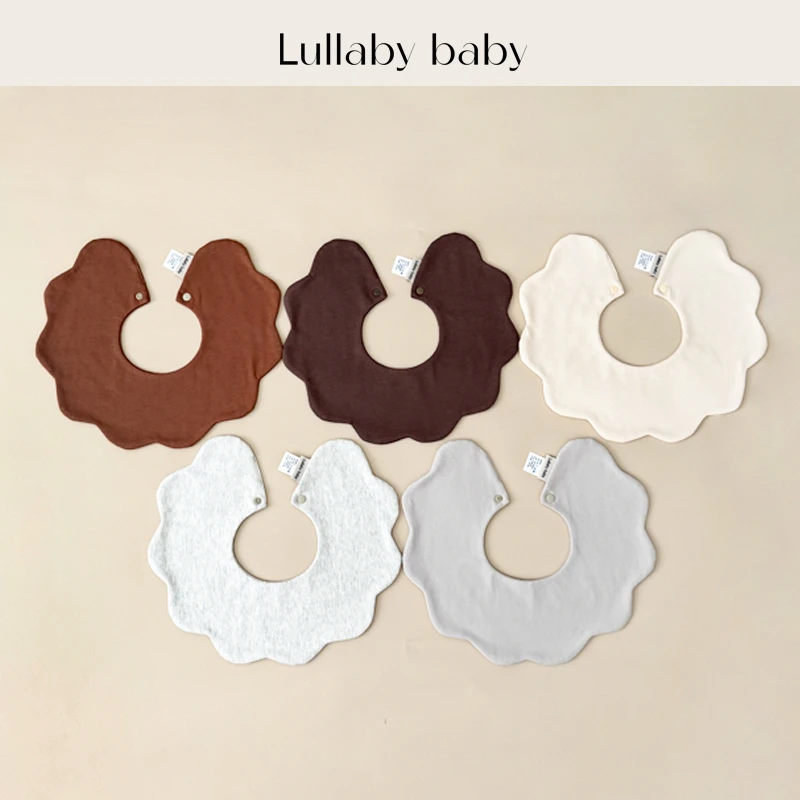 lullabybaby婴儿口水巾纯棉花瓣口水巾360度可旋转围兜新生儿围嘴