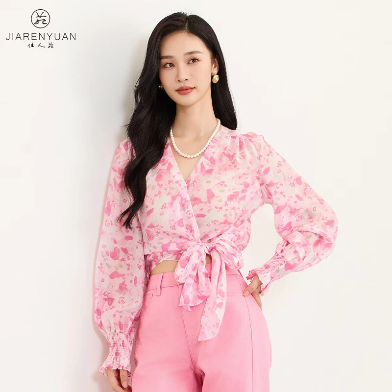 佳人苑雪纺衫女春季新款J412043