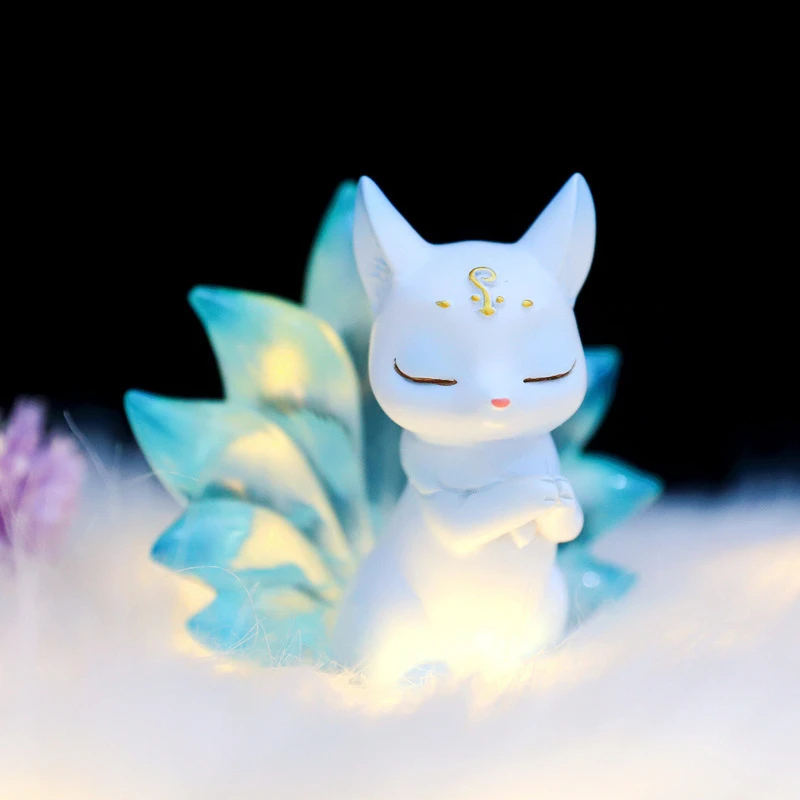 涂山卧室九尾狐盲盒潮玩手办公仔批发卡通可爱小狐狸毕业生日礼物