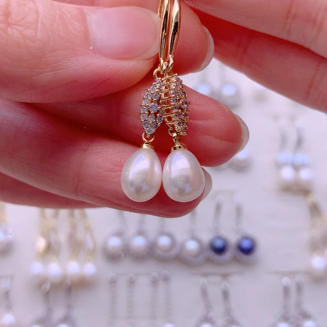 淡水珍珠合金耳饰