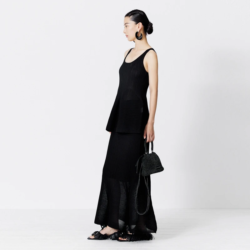 【ANNXU精选】ZHUCHONGYUN新款几何肌理针织上衣显瘦优雅C1DE2864M