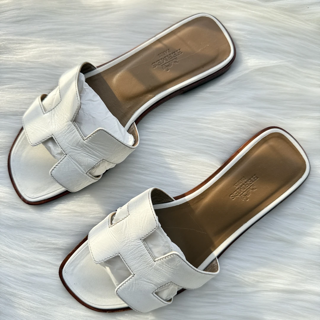 90新 Hermes/爱马仕 Oran一字拖鞋 36码 公价7.2k j2075