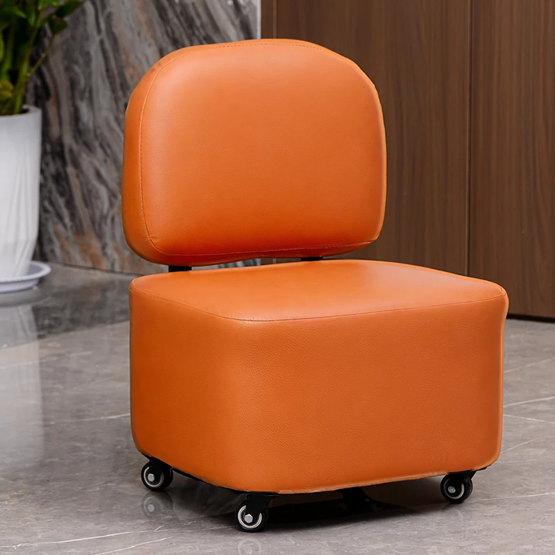 新款溜溜沙发换鞋凳家用客厅轻奢入户门万向轮实木椅子可旋转移动