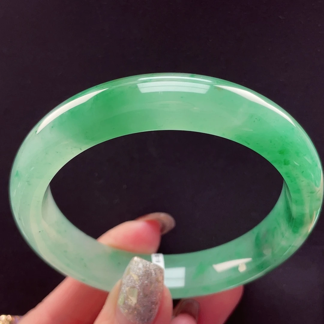 老***扇石英质玉未镶嵌手镯57-58