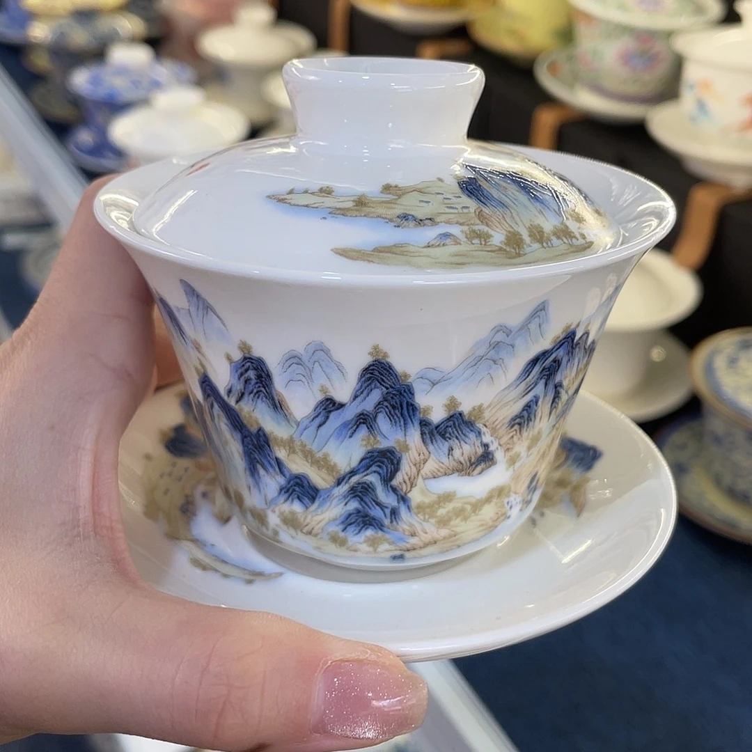 陶景德陶瓷盖碗茶具