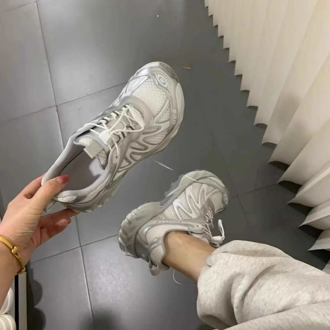 时尚新款芒果头休闲鞋2025春夏季新款轻便网面透气老爹鞋百搭女鞋