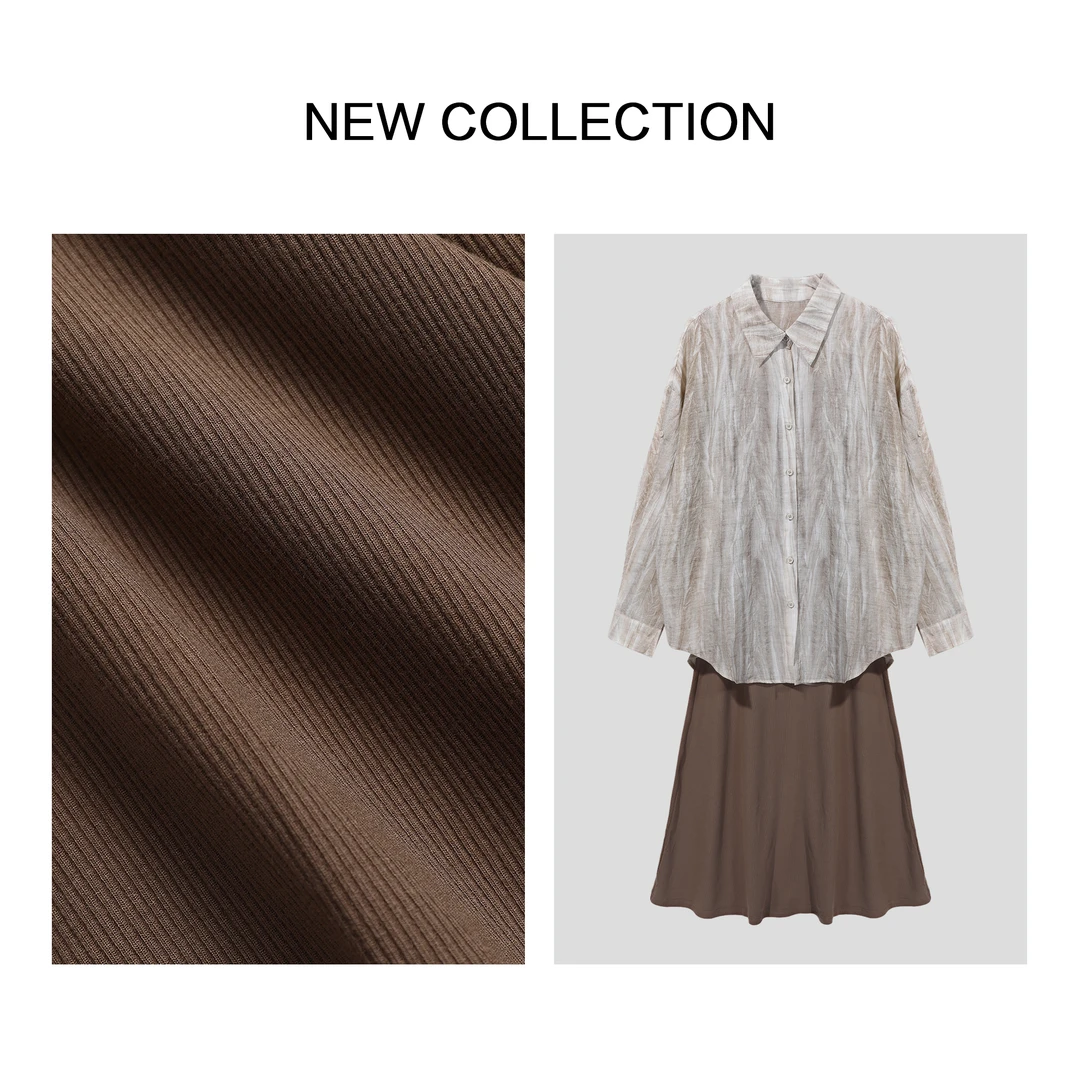 【龙哥专属】L1F38056B 秋季直筒纯色连衣裙+衬衣 3071