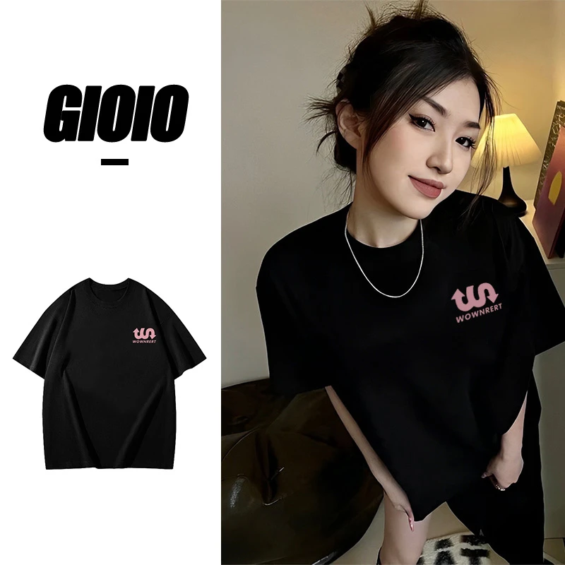 oversize美式复古纯棉T恤女2025年夏季新款韩版ins短袖上衣