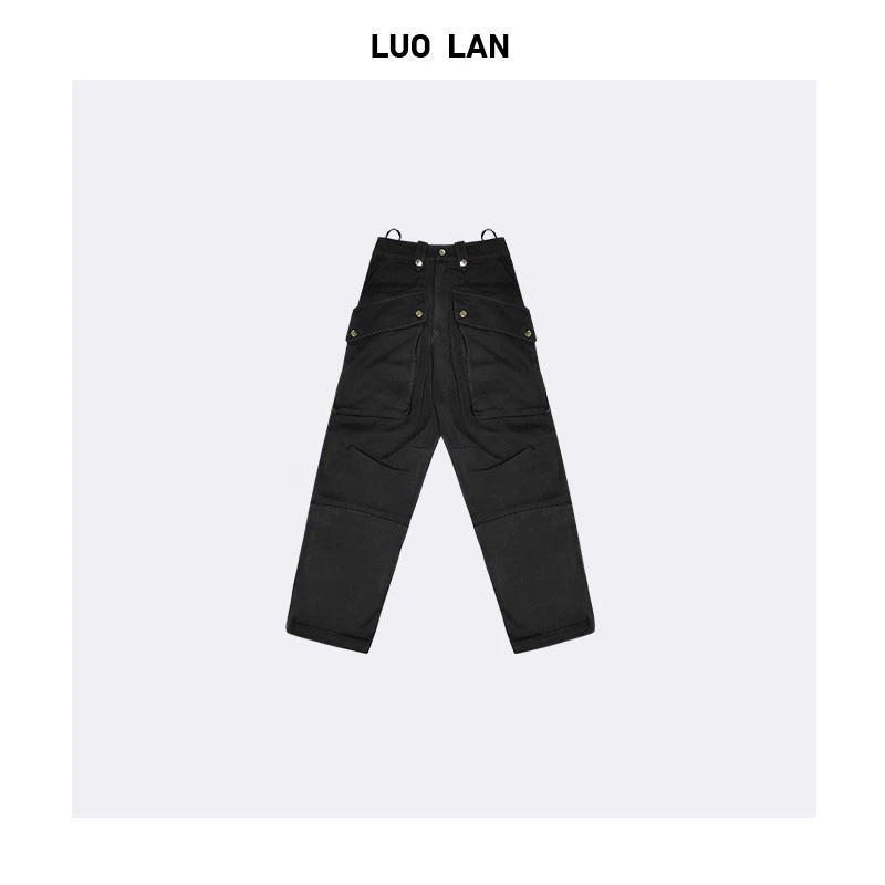 DAMEI OOTD 秋款高级女装松弛感简约休闲多扣工装裤 YLM00129