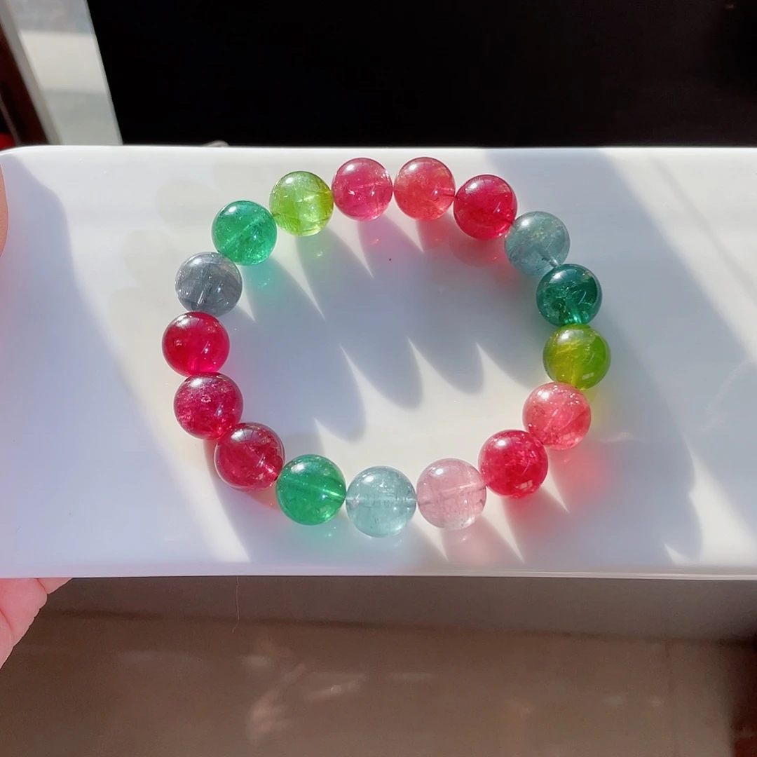 碧玺未镶嵌手链12mm左右