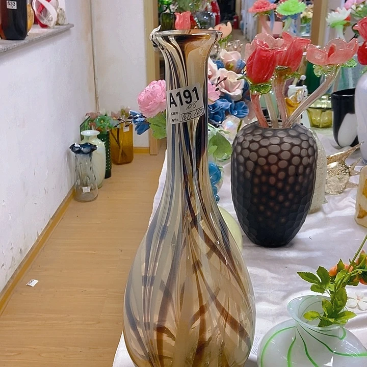 琉璃琉璃花瓶高52口5
