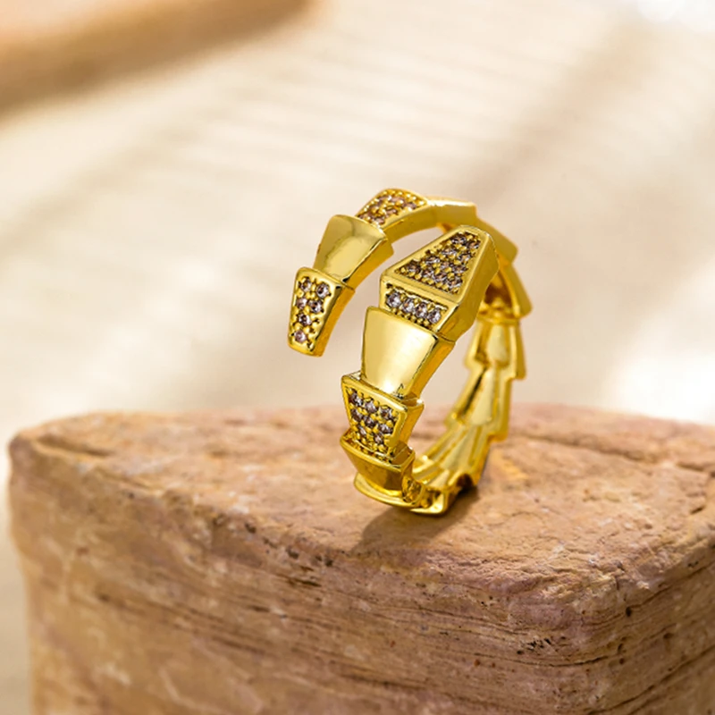 铜合金合成锆石戒指 小众k116戒指