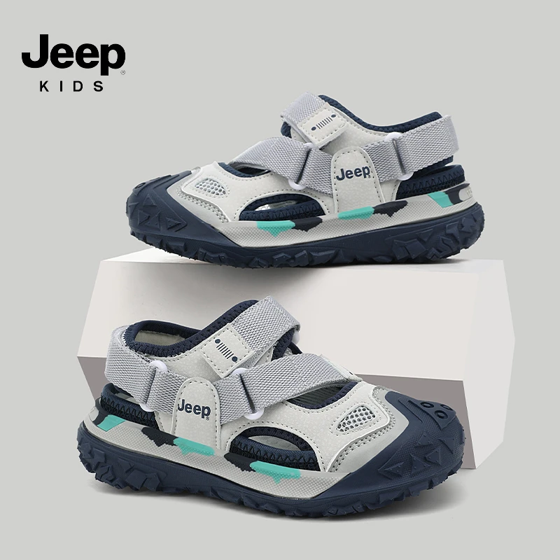 jeep儿童防撞镂空运动凉鞋包头休闲夏季男女童沙滩鞋软底防滑溯溪