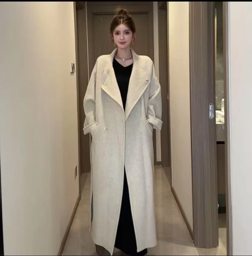 【人生大衣】插肩袖大翻领版型巨显瘦秋冬超长款羊毛大衣