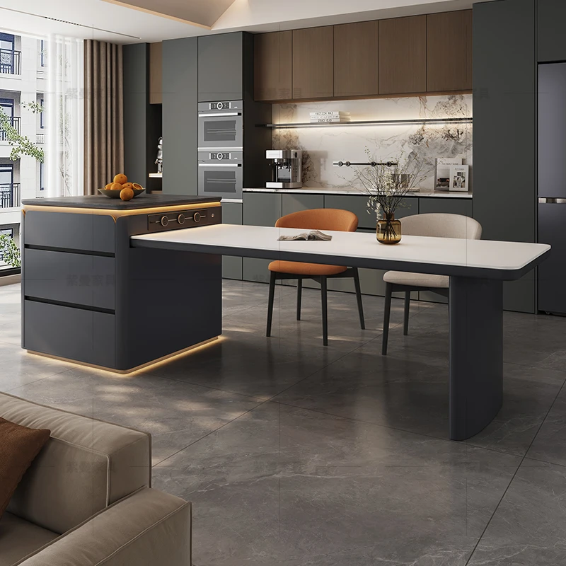 【25新款- 周年纪念款】岛台餐桌一体式伸缩餐桌意式轻奢家用餐岛台