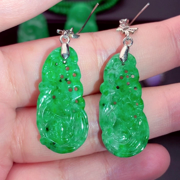 翡翠未镶嵌耳饰耳饰