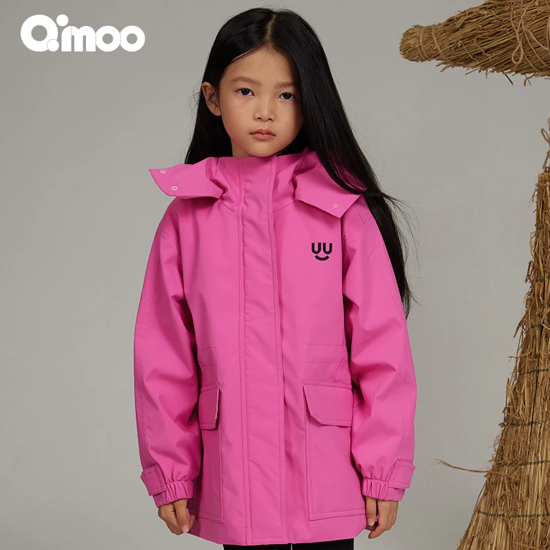 Qimoo/淇木25春儿童春秋冲锋衣运动连帽防风棉服棉服QSS1OP142A