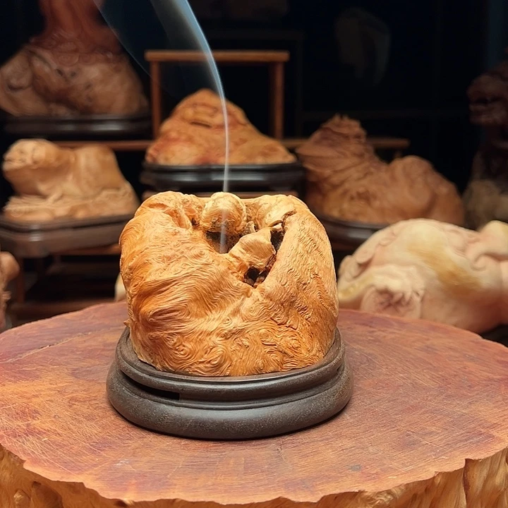 荔枝木荔枝木随型香炉摆件99