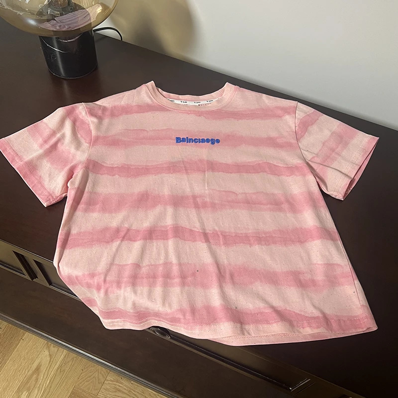 西西家女童2025春季新款亮片压花短袖18021