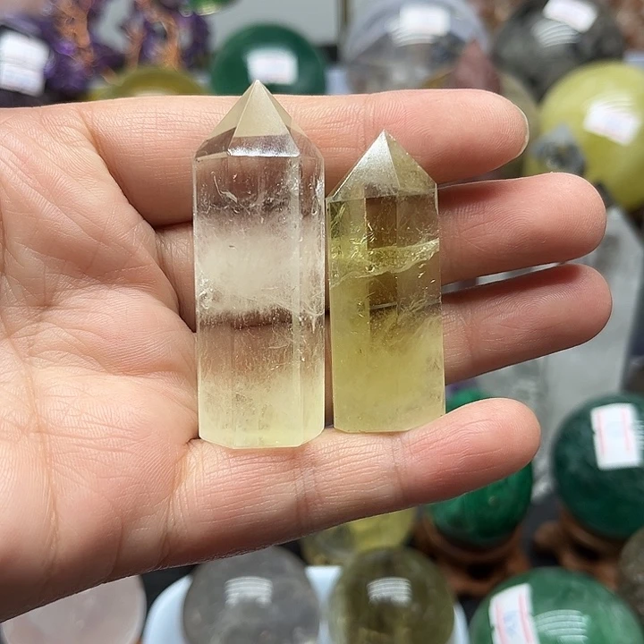 珠宝半成品未镶嵌水晶52克黄水晶柱