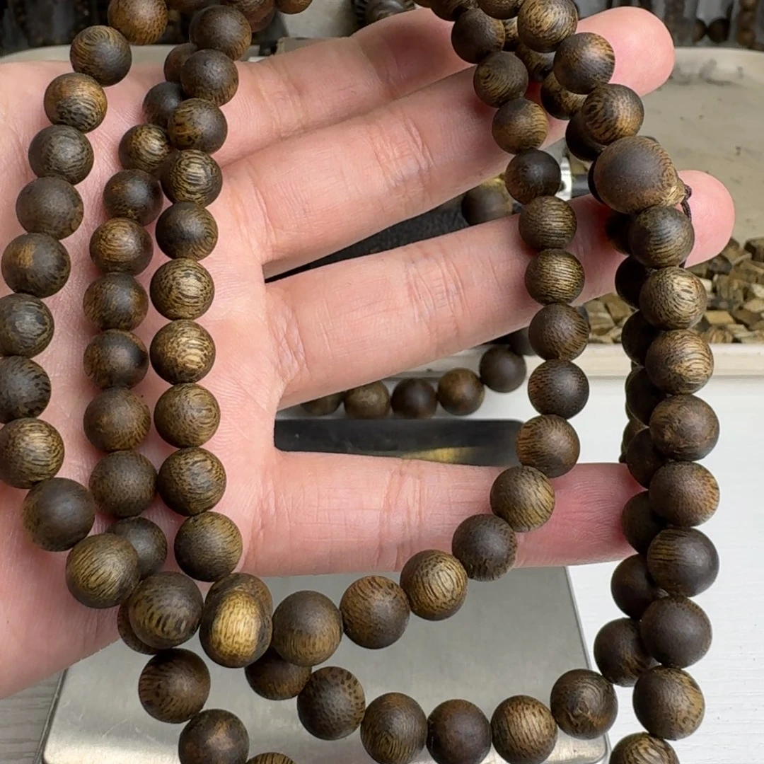 白***盒沉香手串绿奇楠沉香手串0.8规格30克+