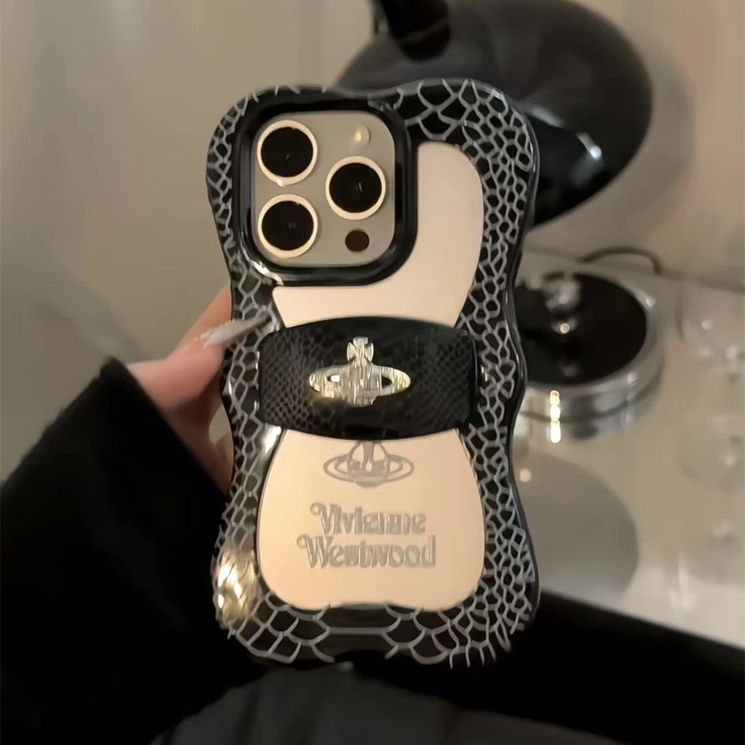 蝴蝶结支架蛇皮纹适用于iPhone16promax苹果15pro个性手机壳14p13