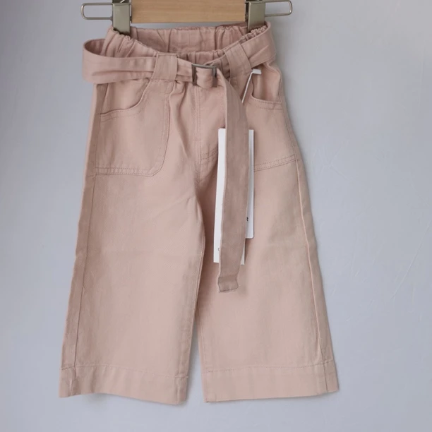 女童韩版直筒裤2025春装新款中小童洋气高腰简约阔腿裤儿童