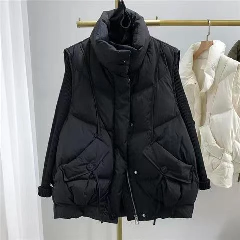2025秋冬新款宽松棉马甲女休闲200斤大码马夹韩版背心外套潮时尚