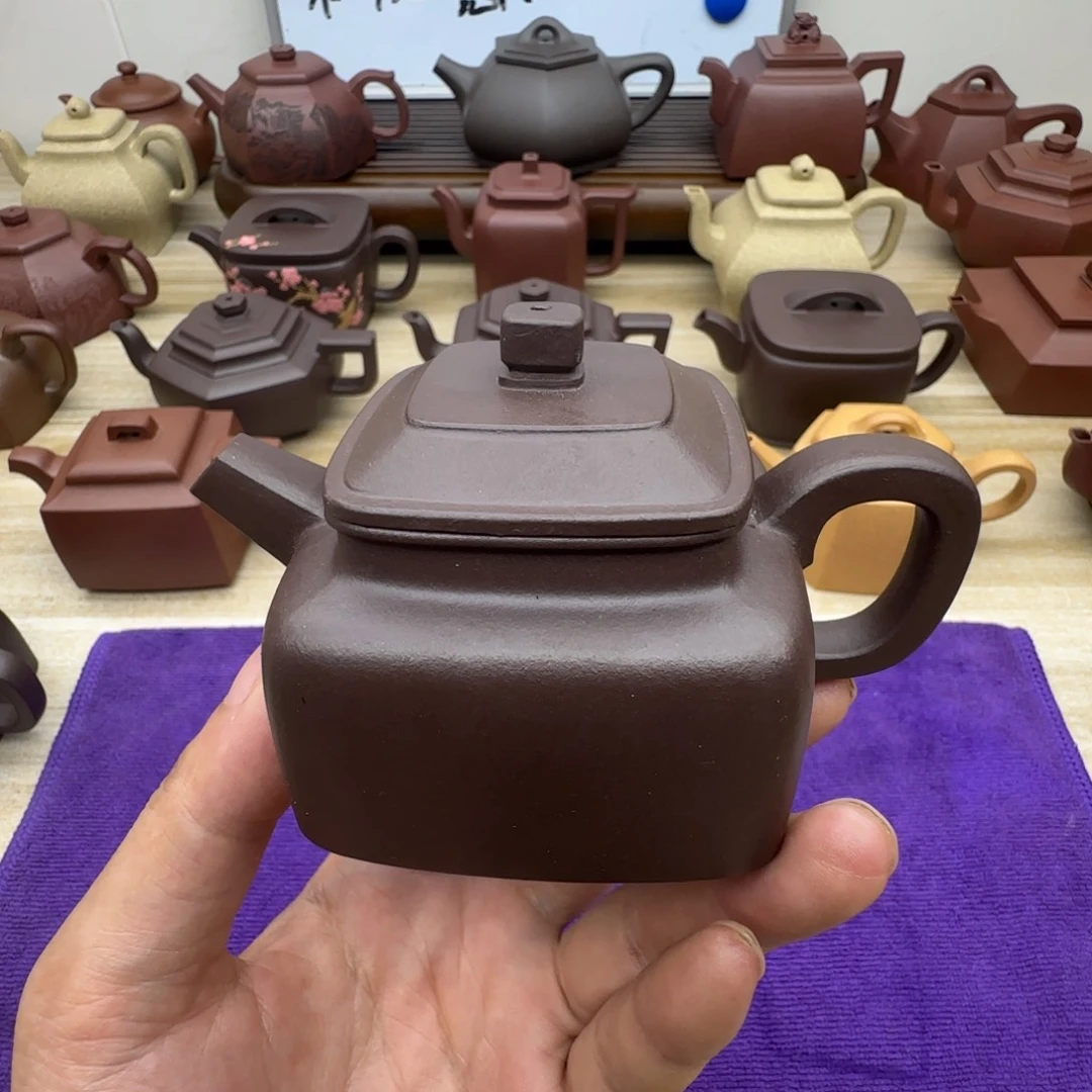 紫泥壶禅**味半手工制作紫泥四方德钟150毫升