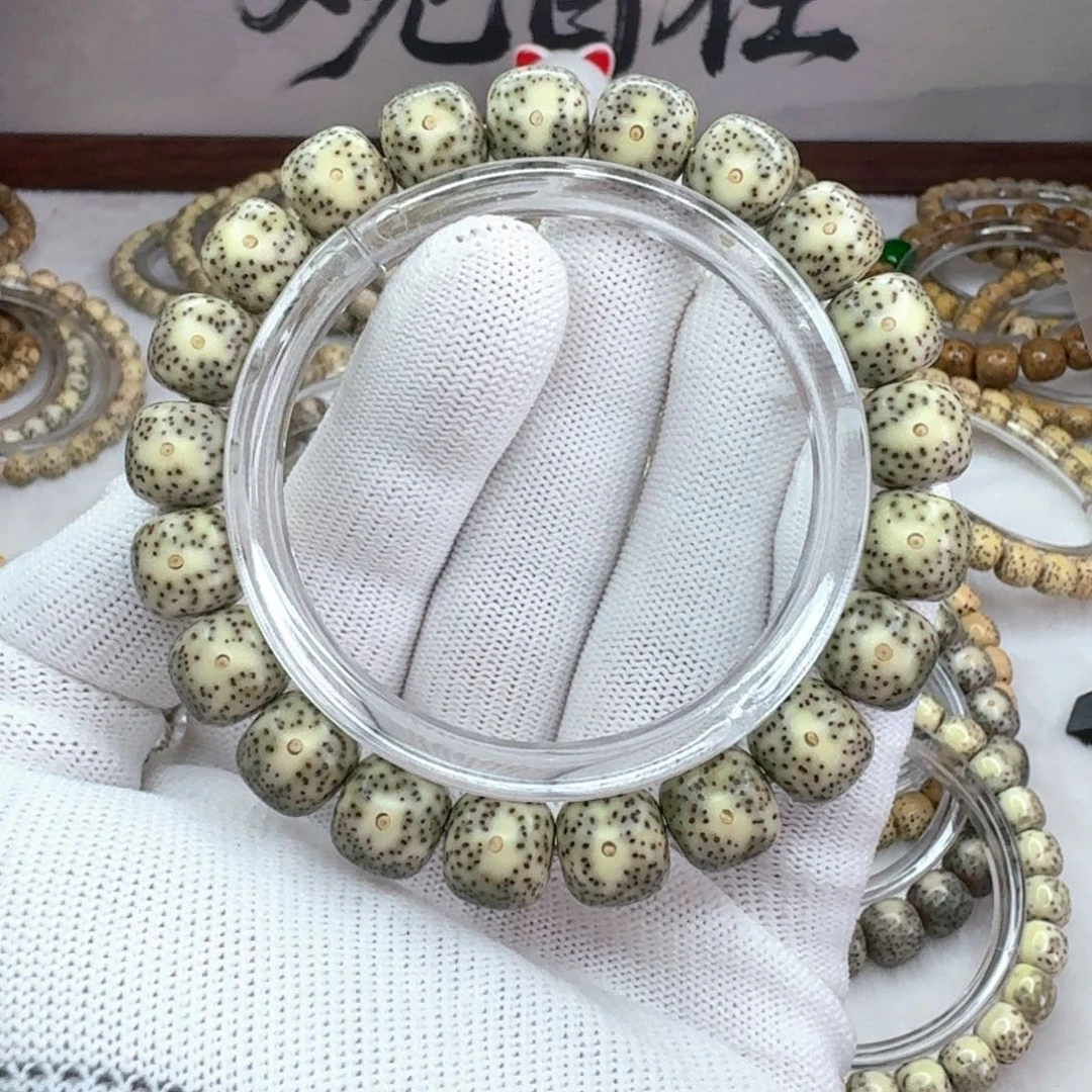 手串星月菩提11×10青花同枝月留白 066