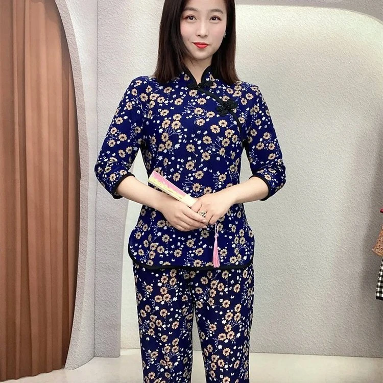 七分袖时尚妈妈装夏季套装