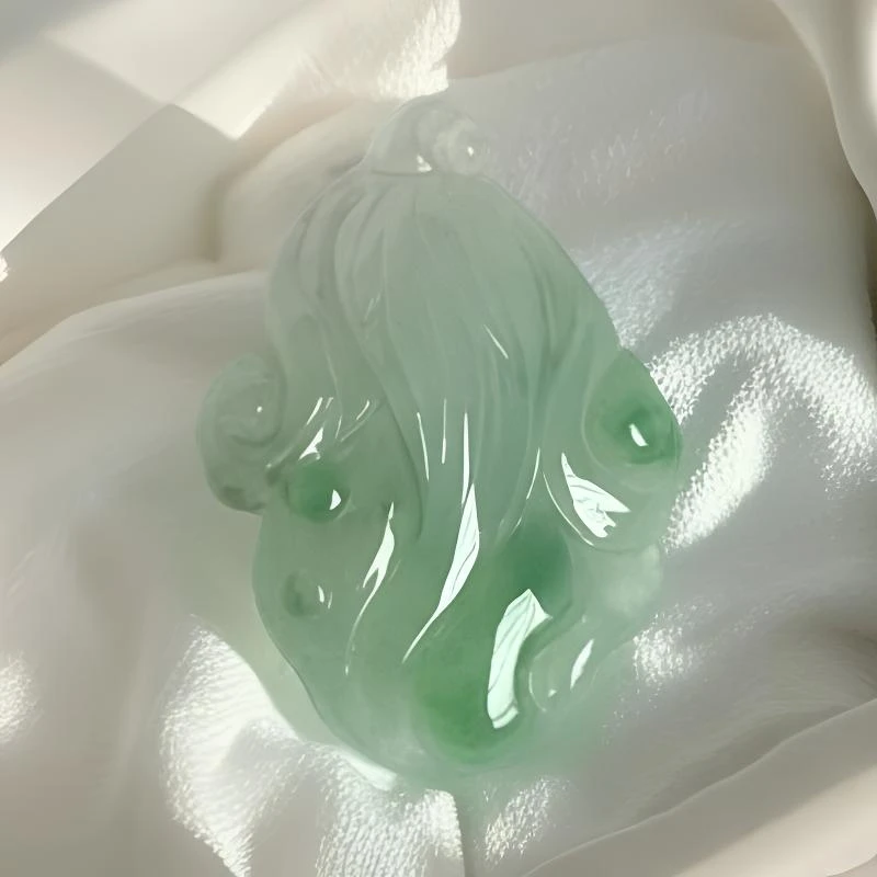 淘淘翠精美飘翠绿随型叶子绿色冰透俏色