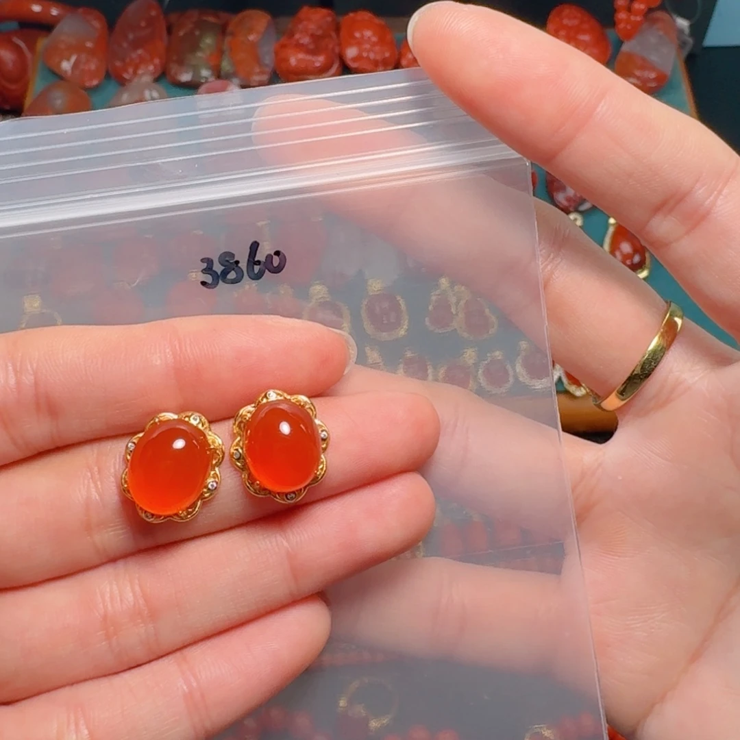 南红玛瑙南红 银S925镶嵌