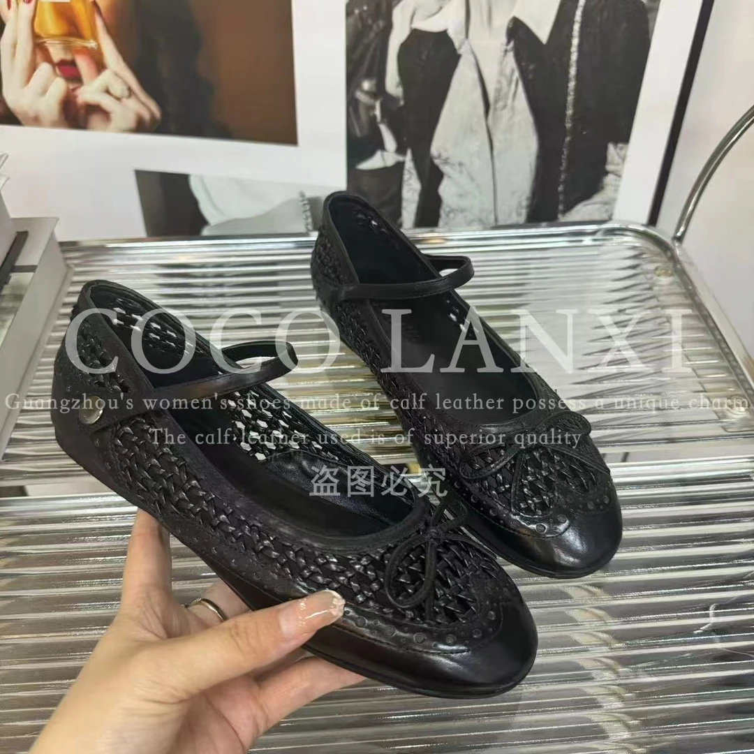 【严选】舒适时尚女士黑色软底百搭玛丽珍单鞋25DX434LX