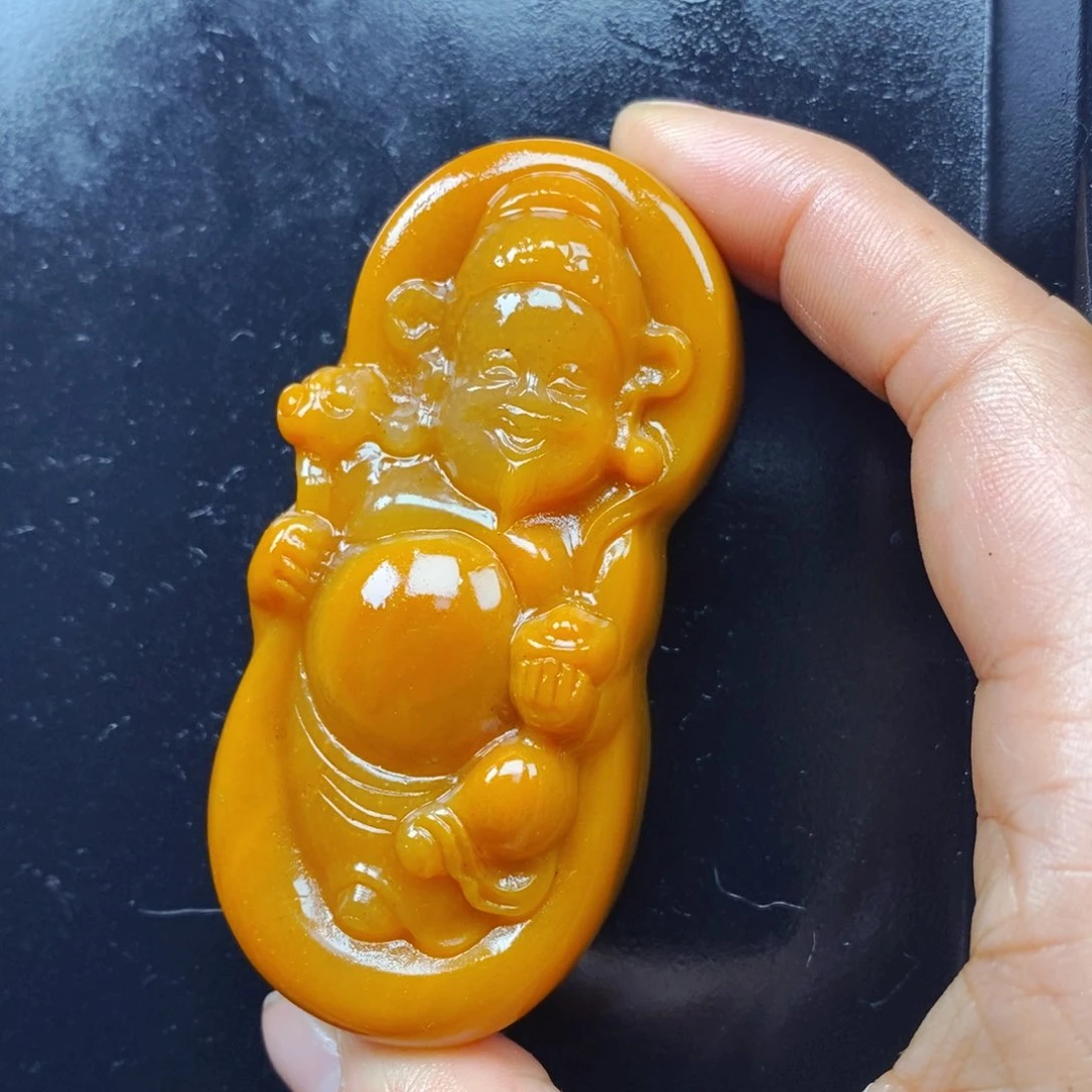 石英质玉（黄龙玉）未镶嵌吊坠(不含链)