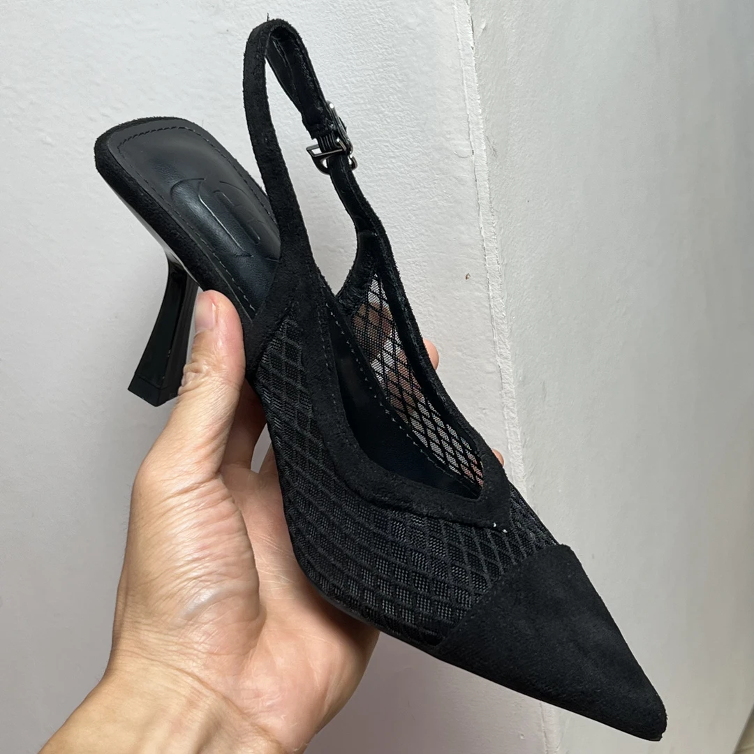 尖头网纱高跟凉鞋148