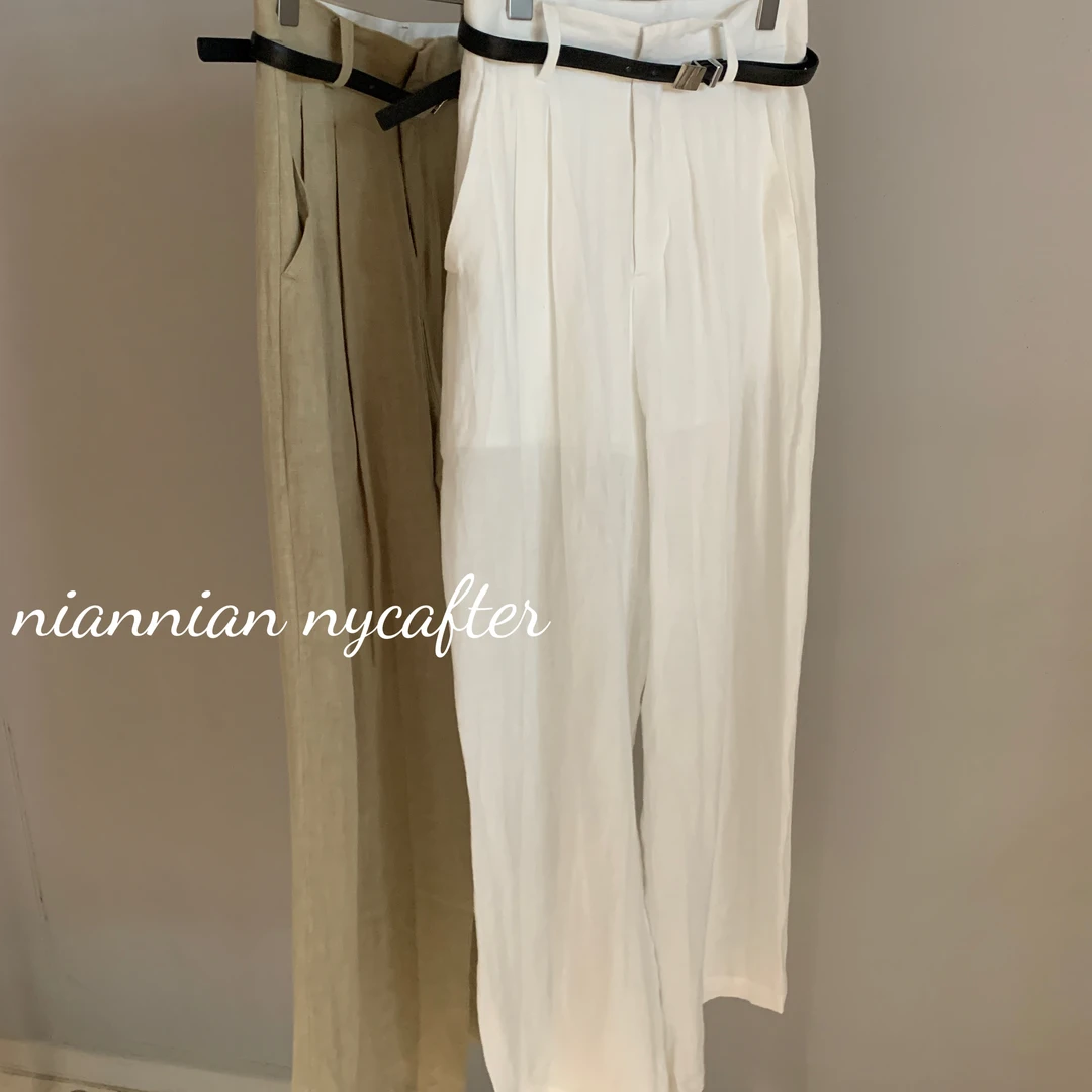 [春夏2025][亚麻]宽松直筒裤垂感休闲裤mm2024