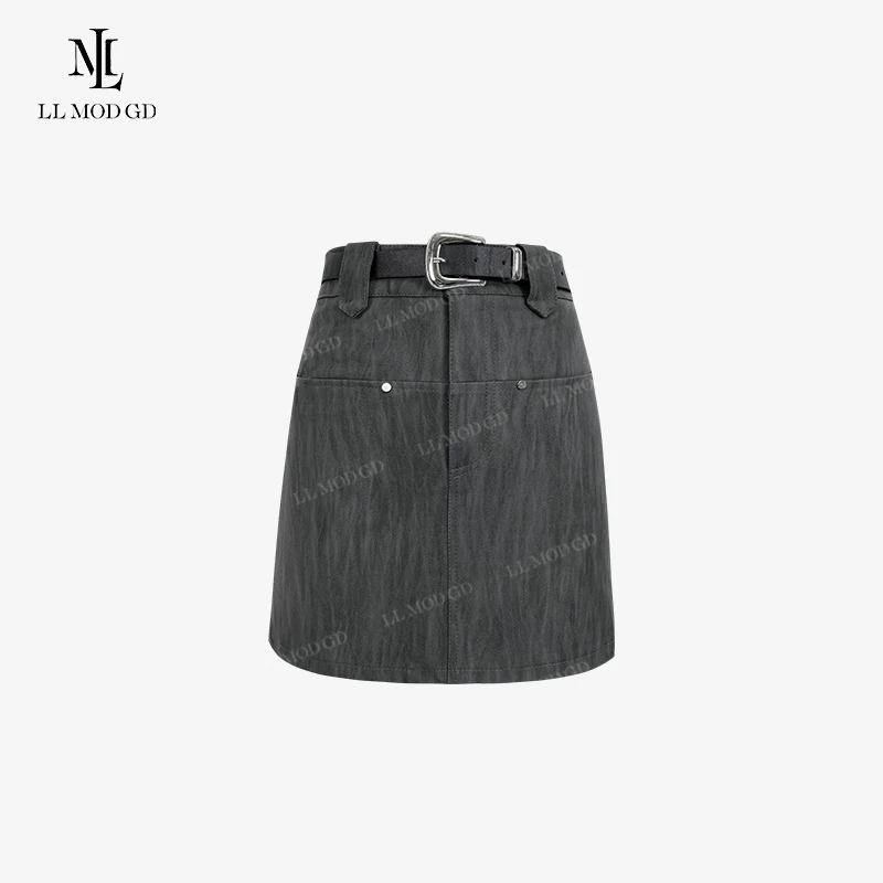 【周周】防走光复古短裙2024夏季高腰辣妹时尚百搭短裙XR-252391