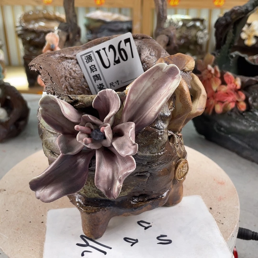 紫砂花盆景德镇陶瓷花盆267