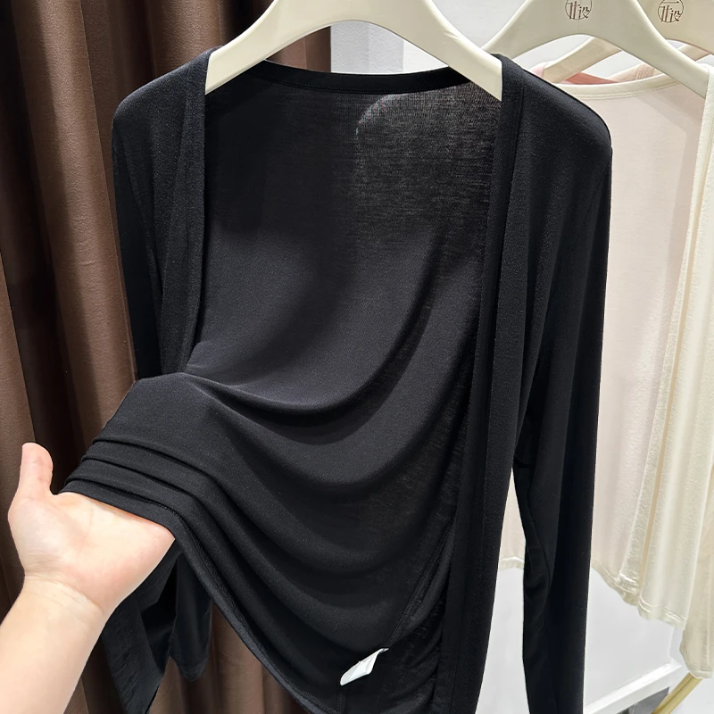 夏季薄款皮肤衣针织开衫女小坎肩披肩配连衣裙外搭防晒罩衫小外套