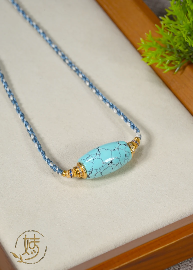【婧婧精选】臻品 · 原矿绿松DIY意境网花锁骨链 多样性发 11MM+