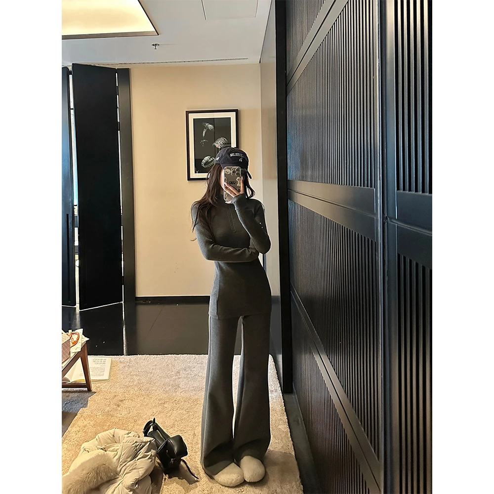 【雪绒颂】百搭修身运动休闲两件套23650#