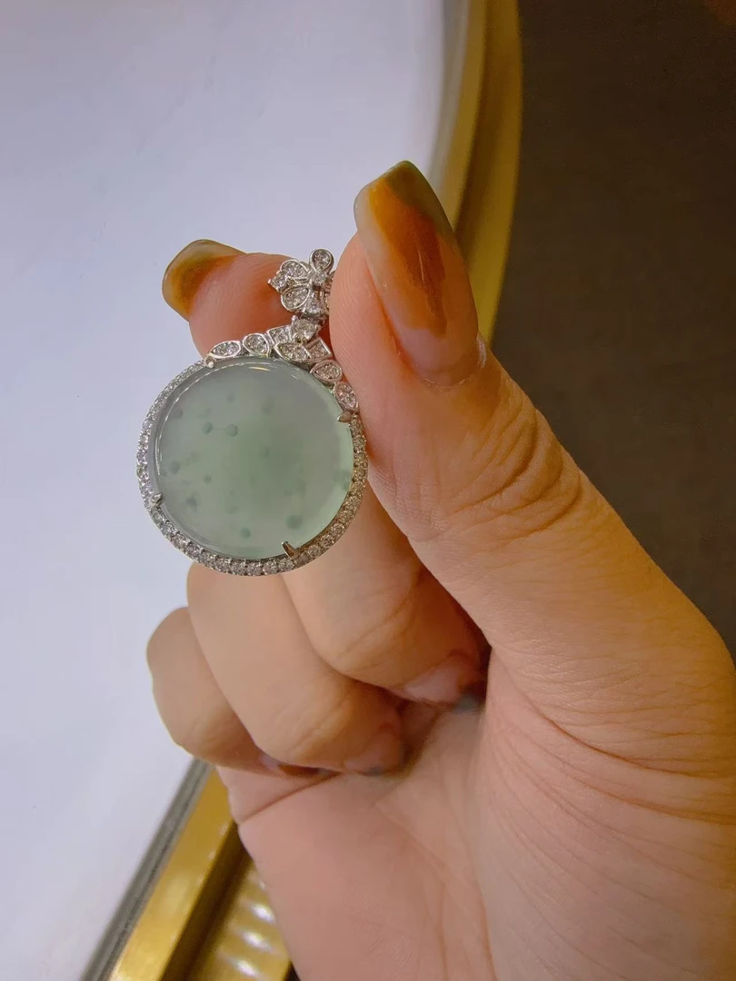 天然A货翡翠YH01无事牌吊坠多样性发其一