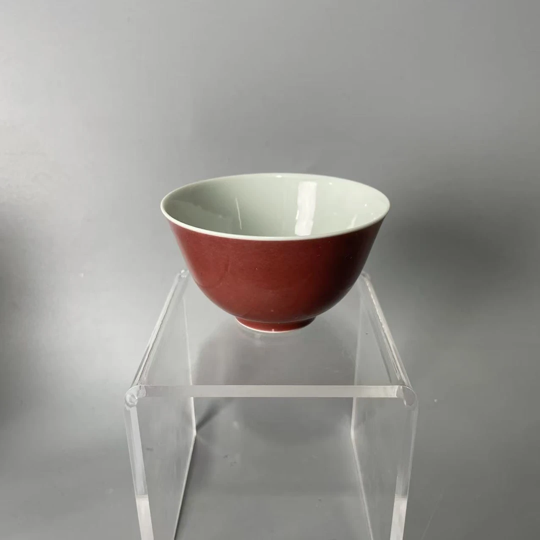 豇豆红单色釉 杯